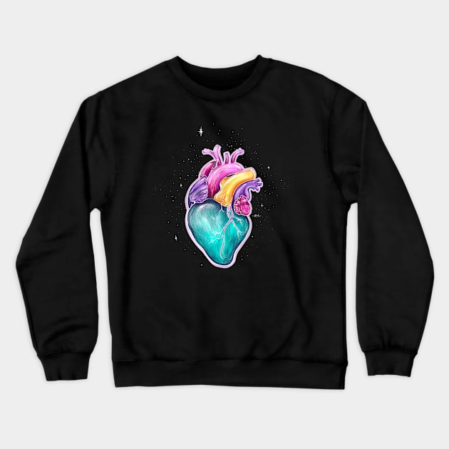 Colorful Heart Crewneck Sweatshirt by Ria_Mizuko